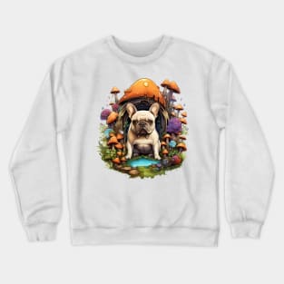 French Bulldog In a Fairy Forest Crewneck Sweatshirt